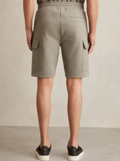 Reiss Sage Green Oliver Interlock Cargo Shorts