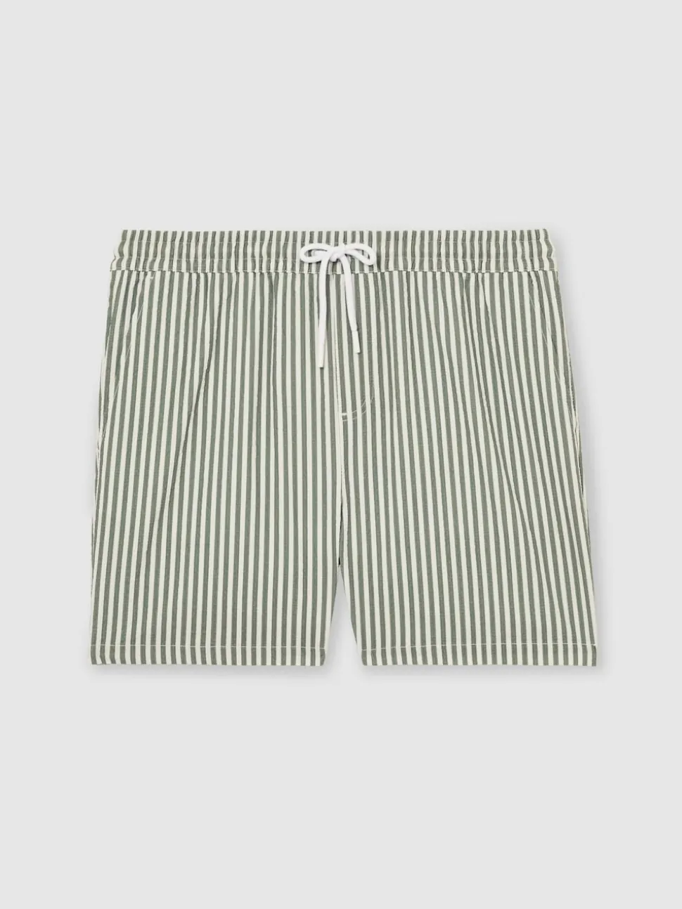 Reiss Sage/White Bay Seersucker Stripe Swim Shorts
