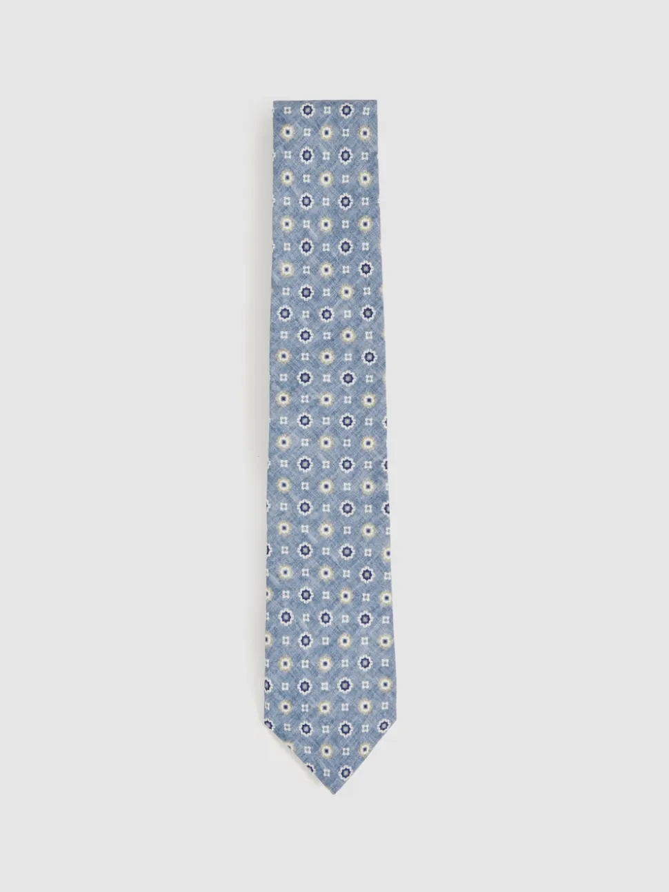 Reiss Soft Blue Cosimo Silk Floral-Medallion Tie