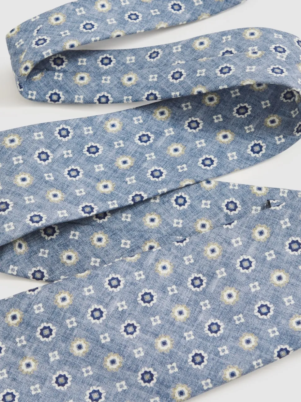 Reiss Soft Blue Cosimo Silk Floral-Medallion Tie