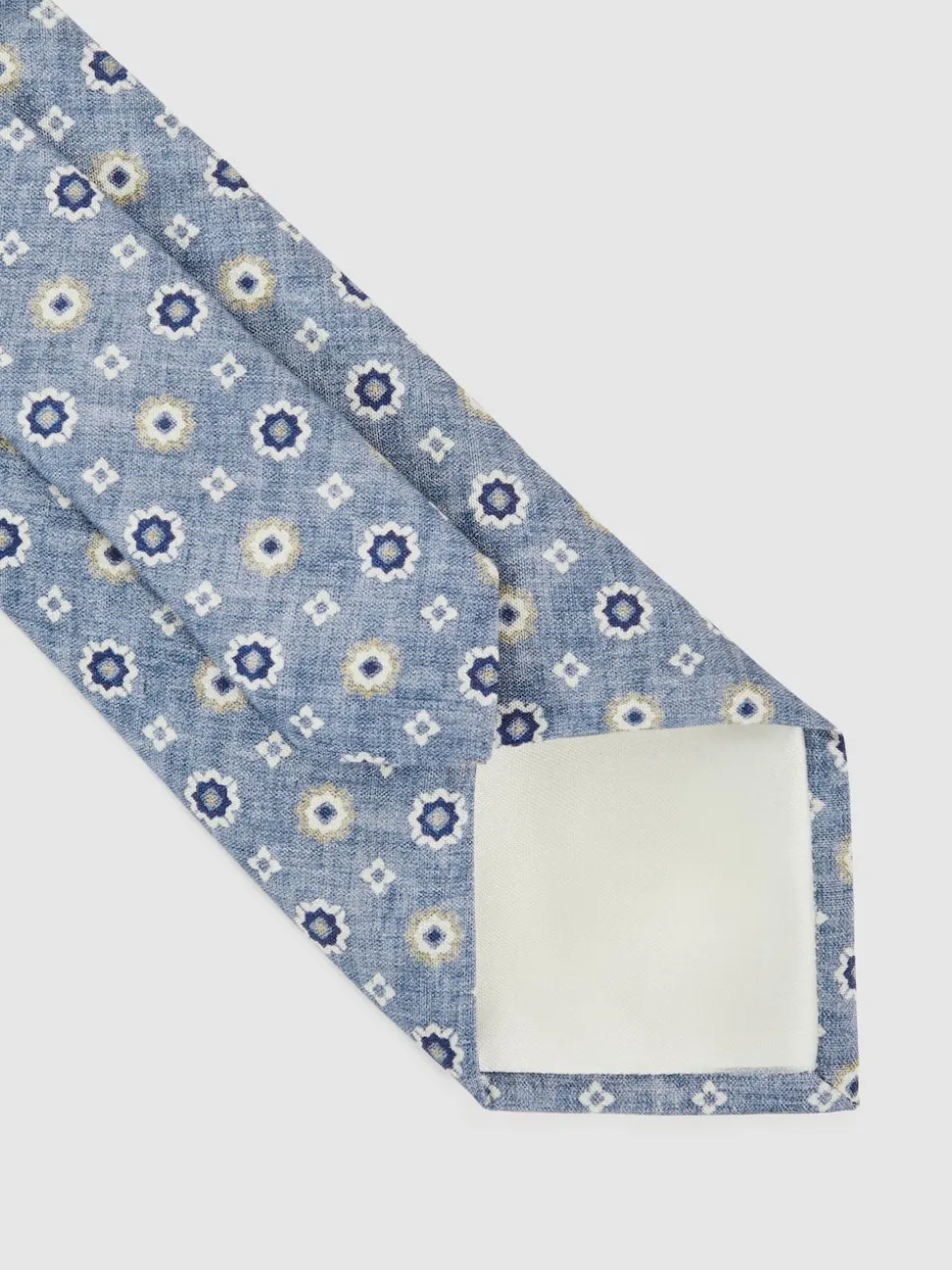 Reiss Soft Blue Cosimo Silk Floral-Medallion Tie