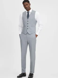Reiss Soft Blue Dandy Slim Fit Wool Waistcoat