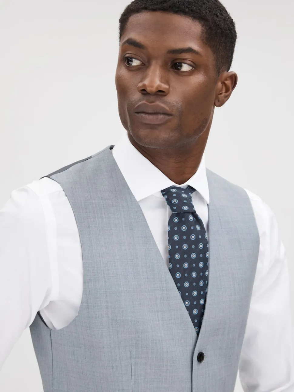 Reiss Soft Blue Dandy Slim Fit Wool Waistcoat