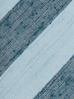 Reiss Soft Blue Ercole Silk-Blend Textured Stripe Tie