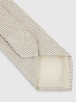 Reiss Soft Champagne Ceremony Textured Silk Blend Tie