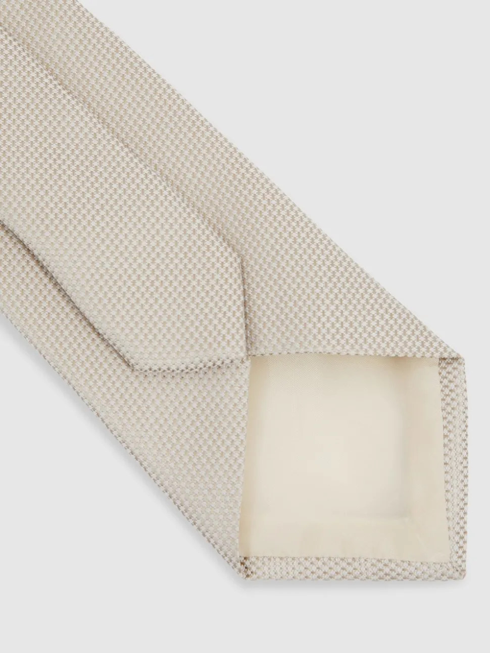 Reiss Soft Champagne Ceremony Textured Silk Blend Tie