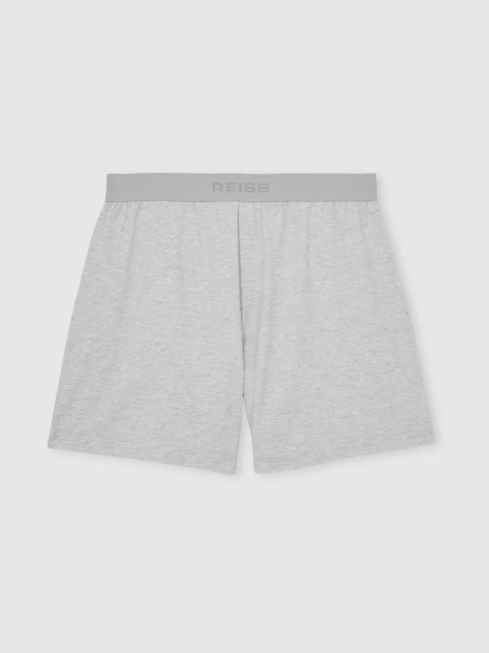 Reiss Soft Grey Fleet Cotton Jersey Logo-Waistband Shorts with Stretch