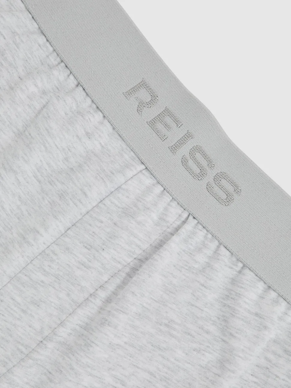 Reiss Soft Grey Fleet Cotton Jersey Logo-Waistband Shorts with Stretch