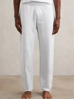 Reiss Soft Grey Hugo Cotton Jersey Logo-Waistband Joggers with Stretch