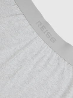 Reiss Soft Grey Hugo Cotton Jersey Logo-Waistband Joggers with Stretch