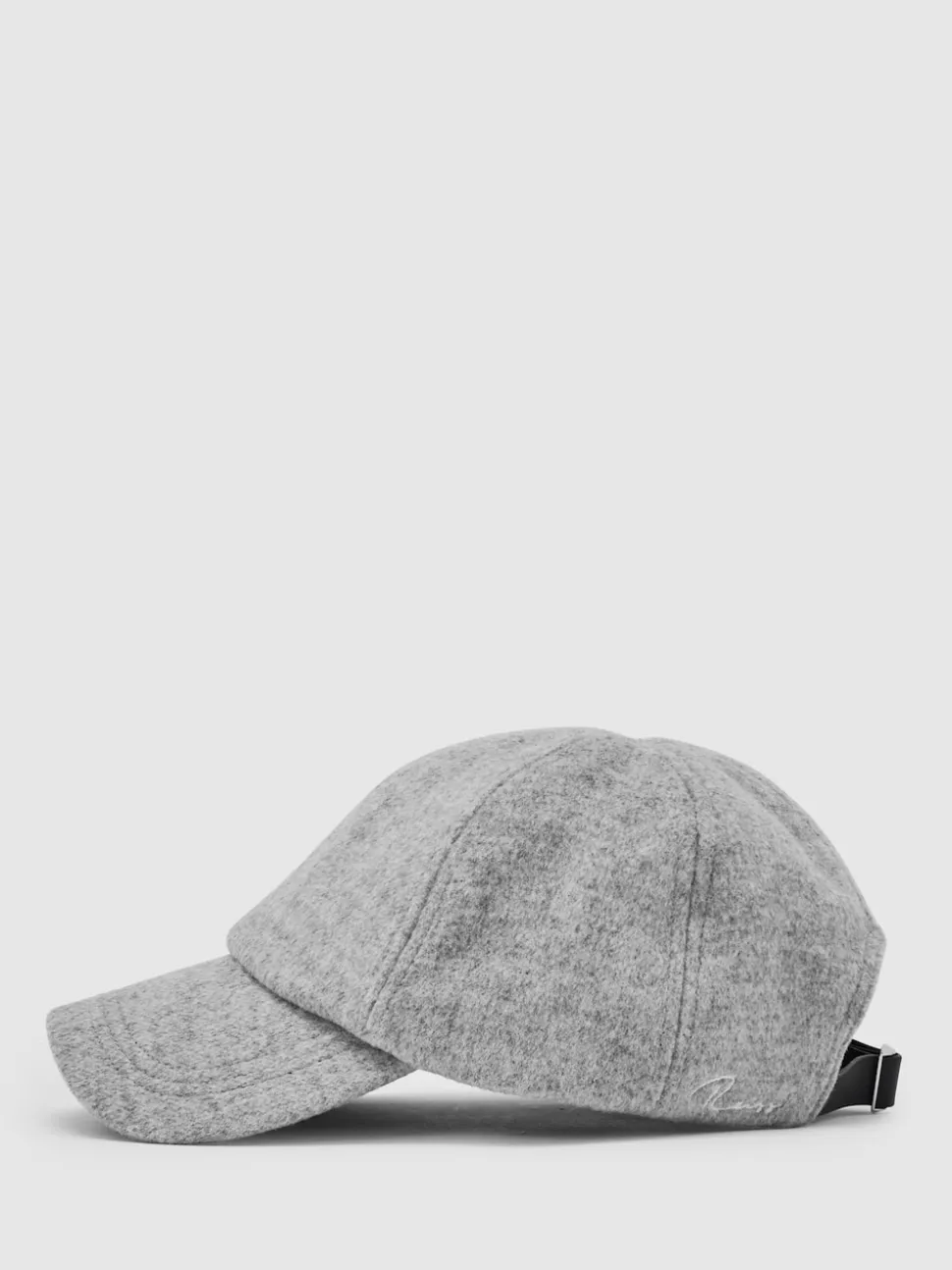 Reiss Soft Grey Sable Wool-Blend Baseball Cap