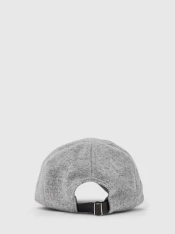 Reiss Soft Grey Sable Wool-Blend Baseball Cap