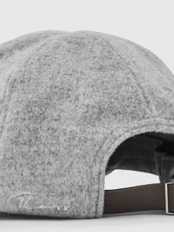 Reiss Soft Grey Sable Wool-Blend Baseball Cap