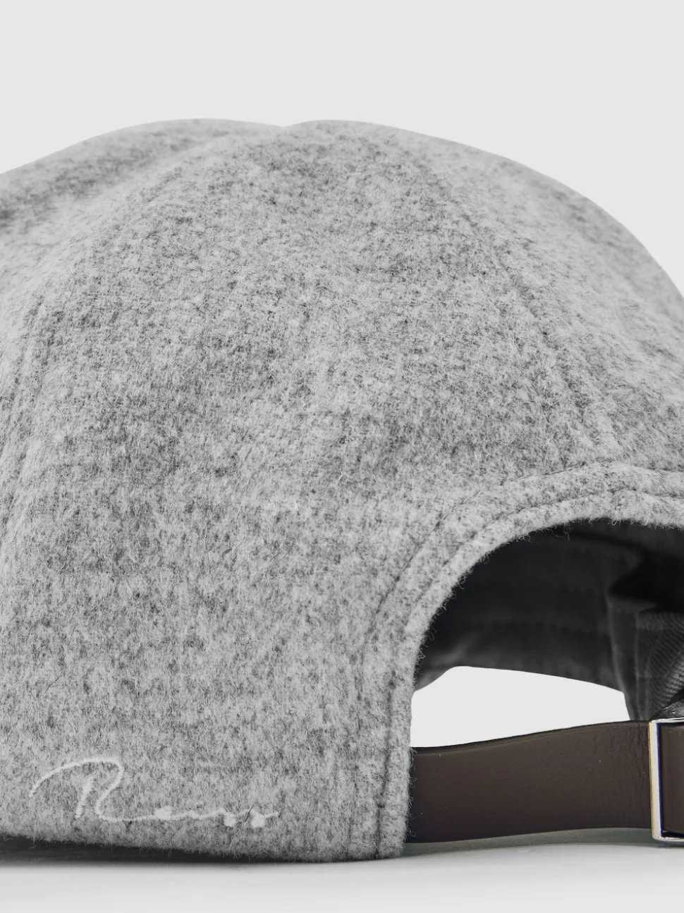 Reiss Soft Grey Sable Wool-Blend Baseball Cap