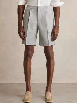 Reiss Soft Grey Sussex Relaxed Drawstring Shorts
