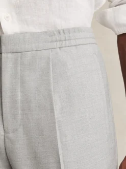 Reiss Soft Grey Sussex Relaxed Drawstring Shorts