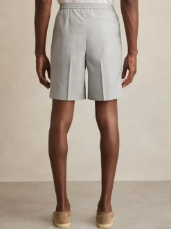 Reiss Soft Grey Sussex Relaxed Drawstring Shorts