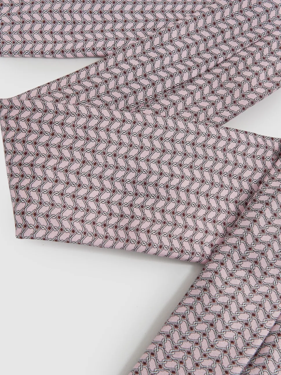 Reiss Soft Pink Bernardo Silk Geometric-Chain Print Tie