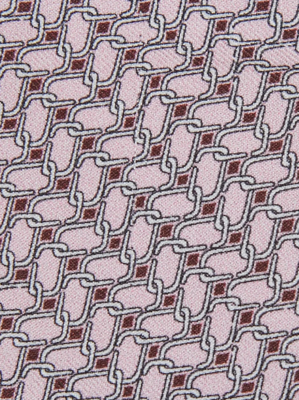 Reiss Soft Pink Bernardo Silk Geometric-Chain Print Tie