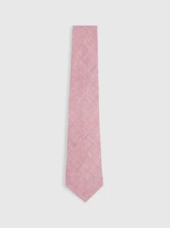 Reiss Soft Pink Melange Azzurro Melange Silk Tie