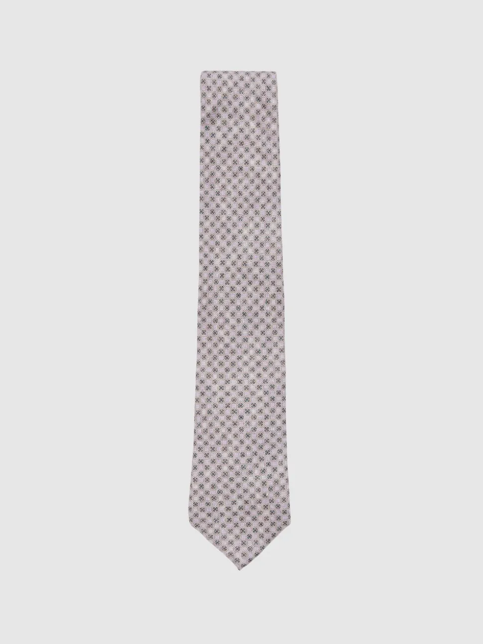 Reiss Soft Pink Santo Silk Medallion-Print Tie