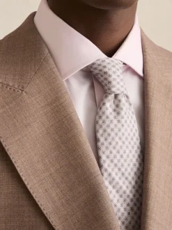 Reiss Soft Pink Santo Silk Medallion-Print Tie