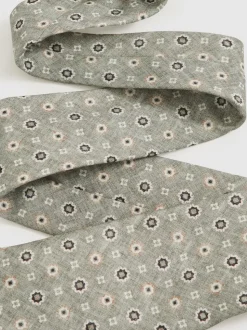Reiss Soft Sage Cosimo Silk Floral-Medallion Tie