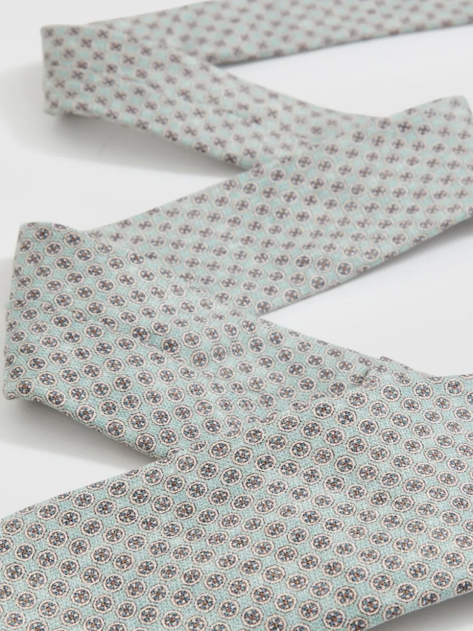 Reiss Soft Sage Santo Silk Medallion-Print Tie