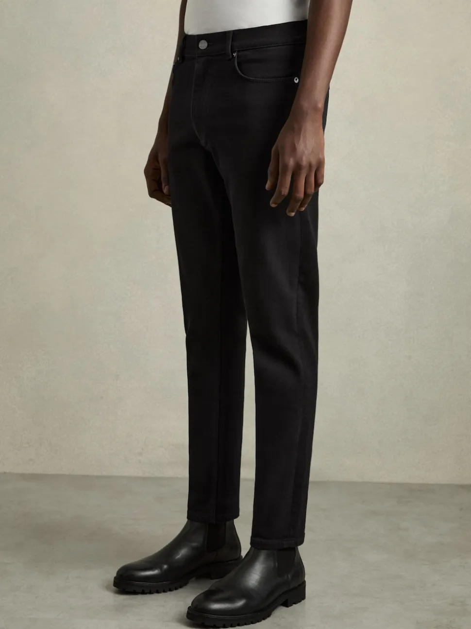 Reiss Stay Black Picton Cotton-Stretch Slim-Fit Jeans