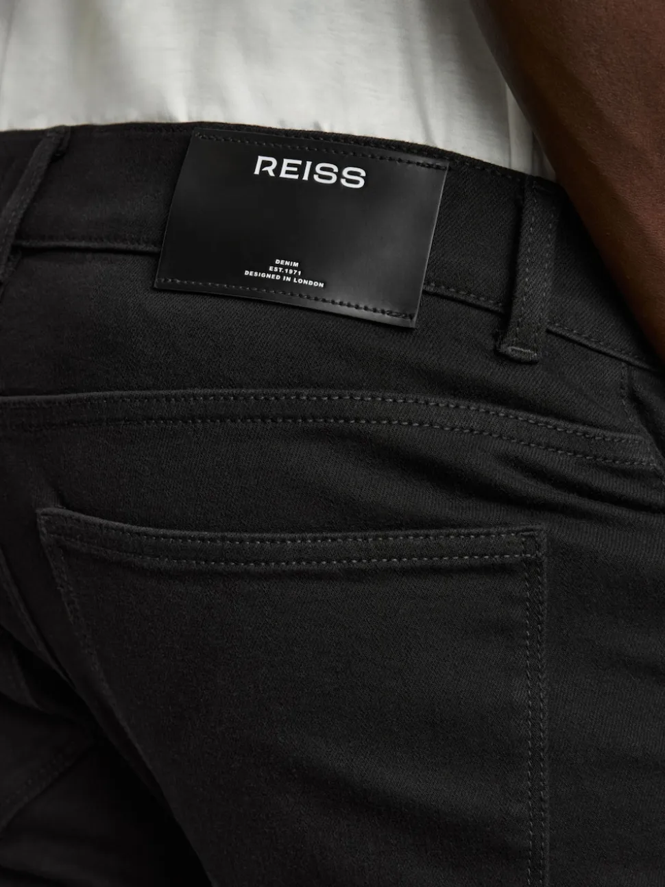 Reiss Stay Black Picton Cotton-Stretch Slim-Fit Jeans
