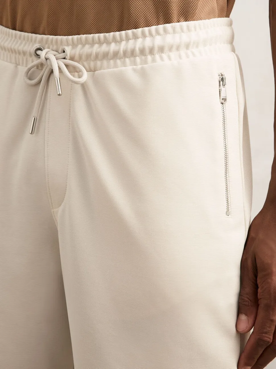 Reiss Stone Barber Textured Drawstring Shorts