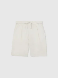 Reiss Stone Barges Linen Drawstring Shorts