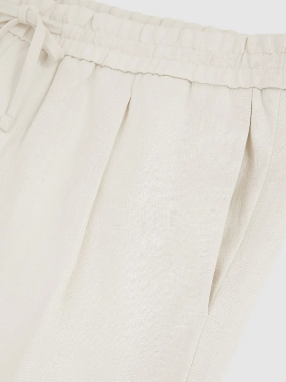 Reiss Stone Barges Linen Drawstring Shorts