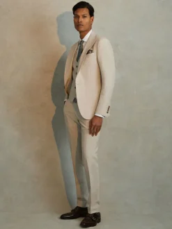 Reiss Stone Belmont W Tailored-Fit Single-Breasted Waistcoat