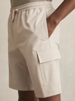 Reiss Stone Climb Short Drawstring Technical Cargo Shorts