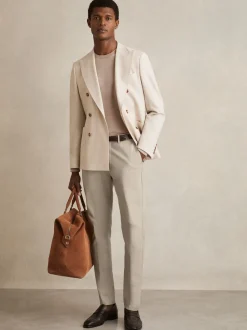Reiss Stone Eastbury Slim Fit Cotton Blend Chinos
