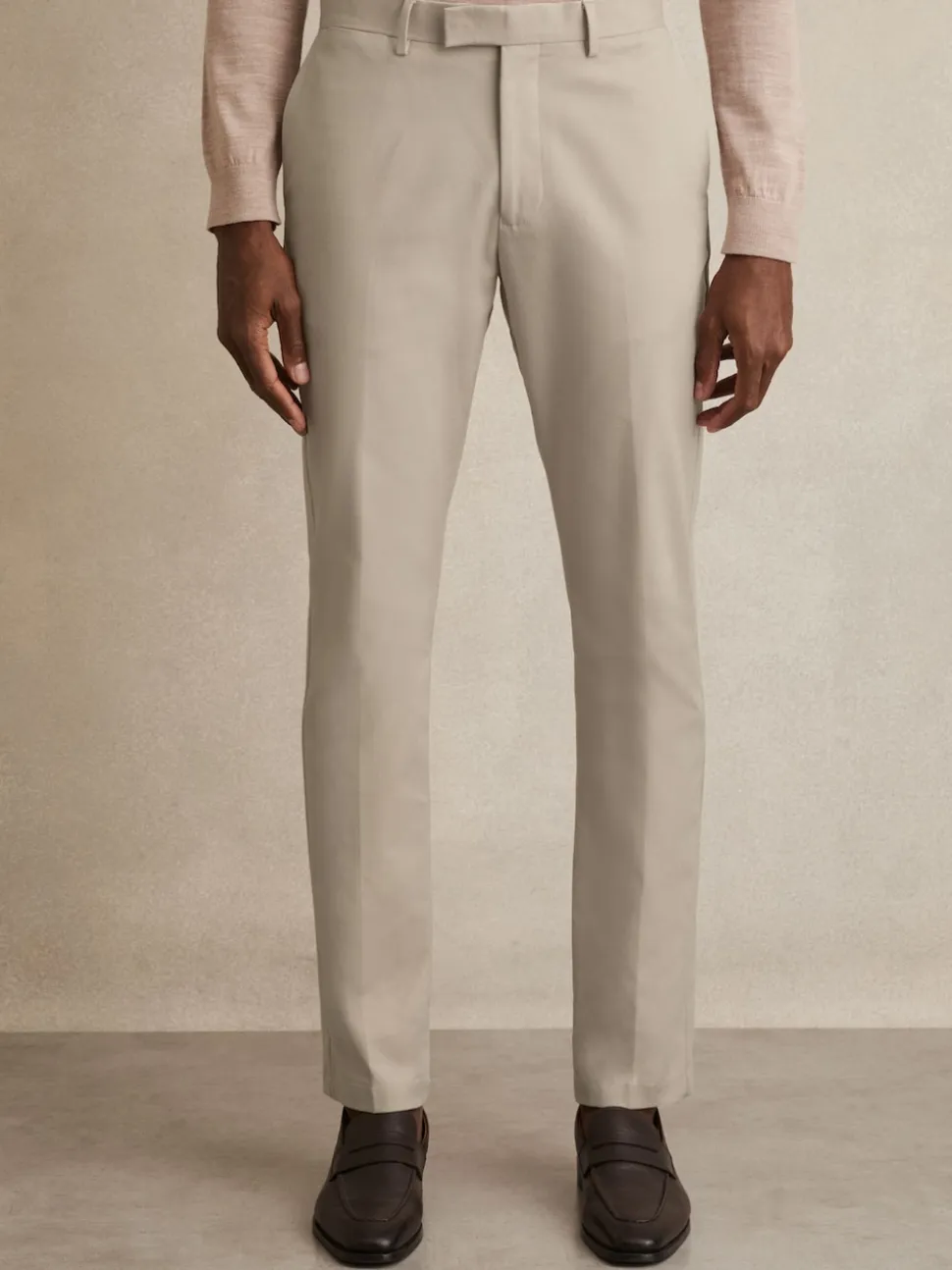 Reiss Stone Eastbury Slim Fit Cotton Blend Chinos