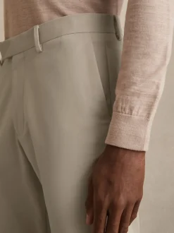 Reiss Stone Eastbury Slim Fit Cotton Blend Chinos