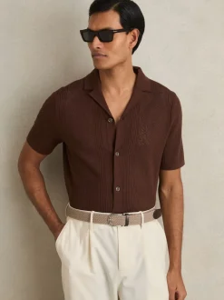 Reiss Stone Elmont Basket Weave Belt