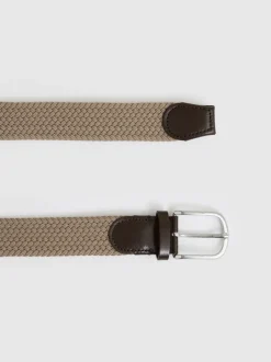 Reiss Stone Elmont Basket Weave Belt