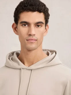 Reiss Stone Fabien Premium Interlock-Jersey Hoodie