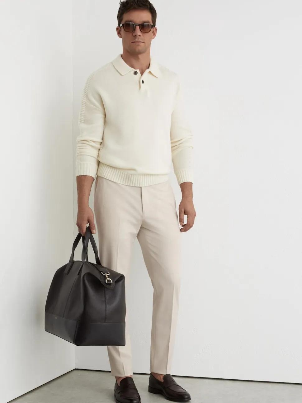 Reiss Stone Found Stretch Slim Fit Drawstring Trousers