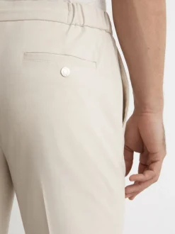 Reiss Stone Found Stretch Slim Fit Drawstring Trousers