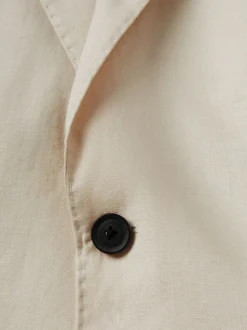 Reiss Stone Kin Single Breasted Linen Blazer Tailored-Fit
