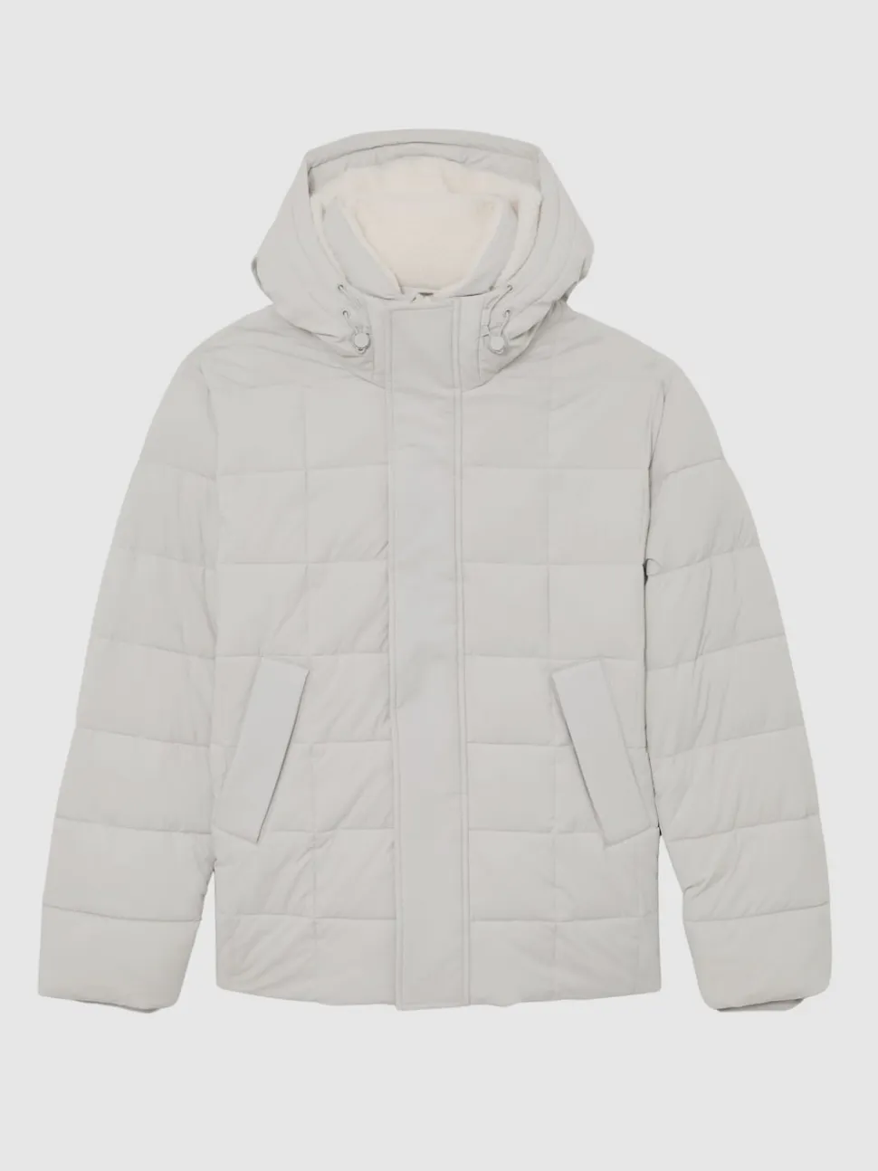 Reiss Stone Klause Fleece-Lined Hooded Puffer Jacket