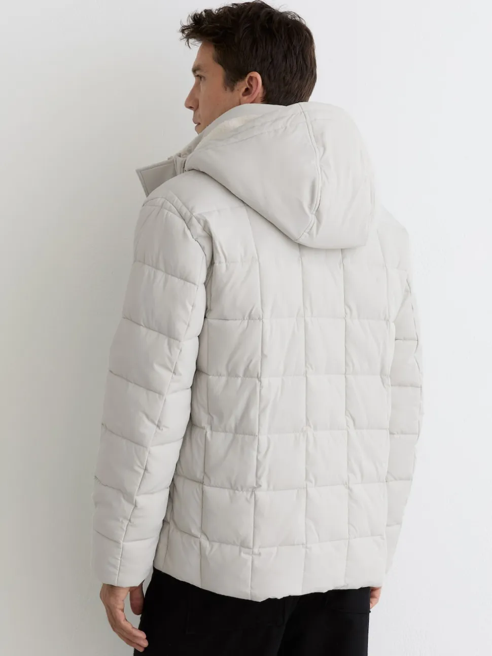 Reiss Stone Klause Fleece-Lined Hooded Puffer Jacket