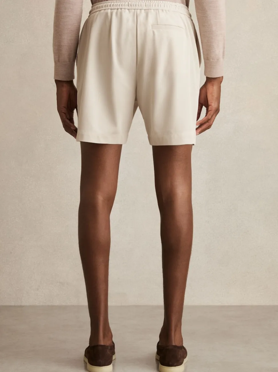 Reiss Stone Newmark Textured Drawstring Shorts