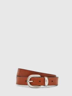 Reiss Tan Brown Jonny Leather Western Belt