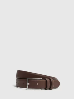 Reiss Tan Dante Smooth Leather Belt