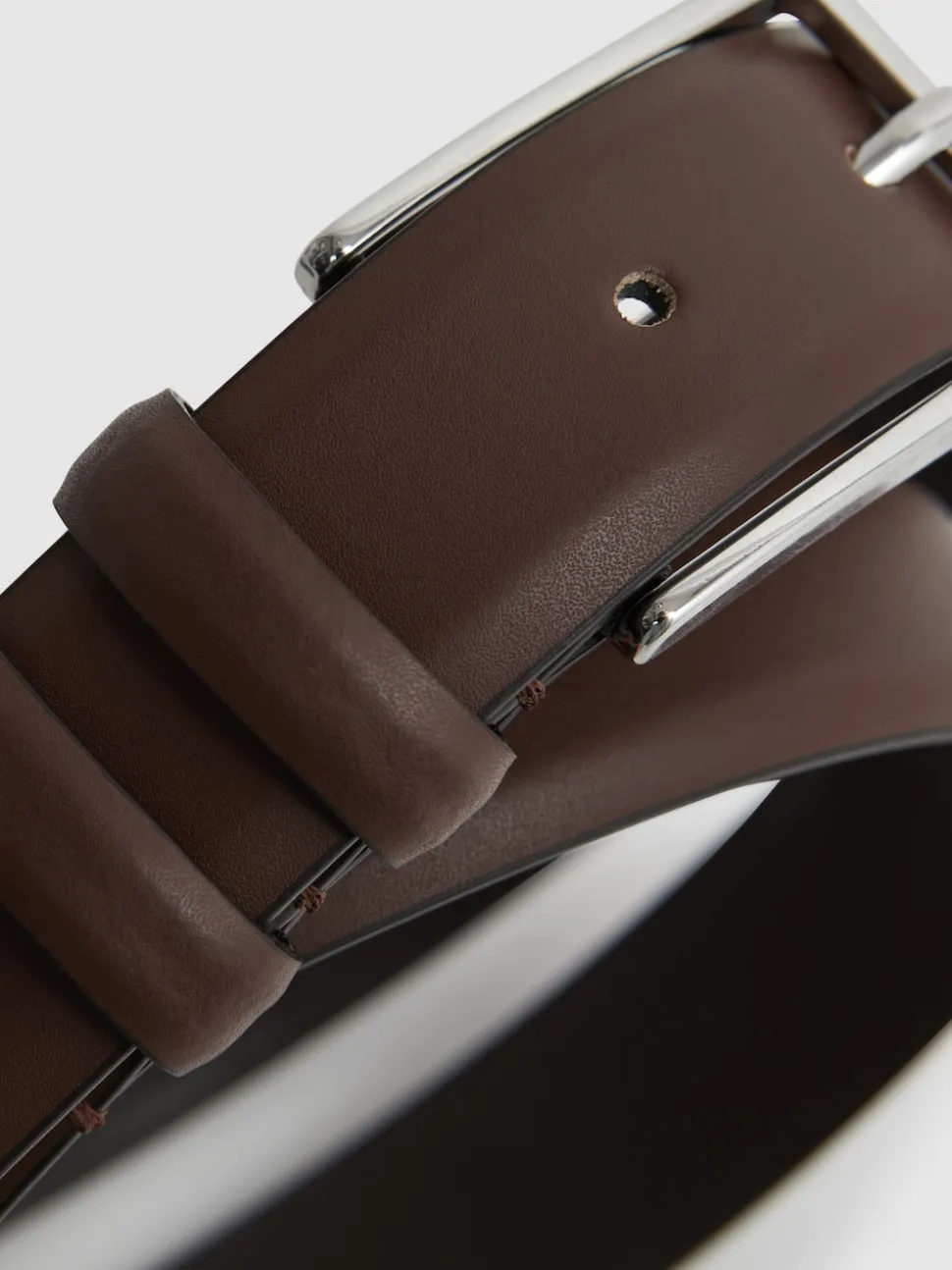 Reiss Tan Dante Smooth Leather Belt